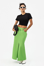 Женская юбка EJEN с разрезом спереди зеленого цвета Garne 3041196 фото №3