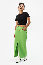 Женская юбка EJEN с разрезом спереди зеленого цвета Garne 3041196 фото №5