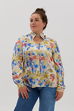 Блуза с воротником-стойка в цветочный принт. Garne 3041200 фото №1