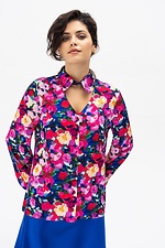 Блуза с воротником-стойка в цветочный принт. Garne 3041201 фото №1