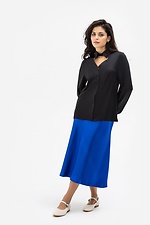 Блуза с воротником-стойка черного цвета Garne 3041202 фото №4