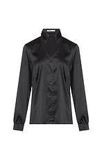 Блуза с воротником-стойка черного цвета Garne 3041202 фото №13