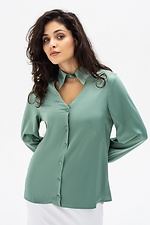 Блуза с воротником-стойка зеленого цвета Garne 3041203 фото №1