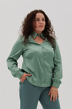 Блуза с воротником-стойка зеленого цвета Garne 3041203 фото №9