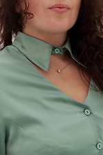 Блуза с воротником-стойка зеленого цвета Garne 3041203 фото №12