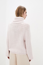 Зимний вязаный свитер оверсайз с высоким воротником  4038204 фото №3