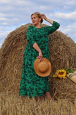Зеленое удлиненное шифоновое платье PHILICIA Garne 3041207 фото №1