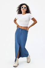 Женская юбка EJEN с разрезом спереди синего цвета Garne 3041214 фото №6