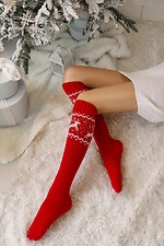 Червоні новорічні панчохи з оленями M-SOCKS 2040216 фото №2