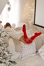 Красные новогодние чулки с оленями M-SOCKS 2040216 фото №10