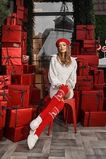 Красные новогодние чулки с оленями M-SOCKS 2040216 фото №11