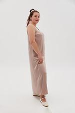 Атласное удлиненное платье MEGG бежевого цвета Garne 3041219 фото №11