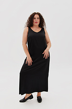 Атласна подовжена сукня MEGG чорного кольору Garne 3041220 фото №5