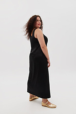 Атласна подовжена сукня MEGG чорного кольору Garne 3041220 фото №7