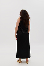 Атласна подовжена сукня MEGG чорного кольору Garne 3041220 фото №8