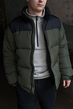 Зеленая короткая куртка пуховик на зиму стёганая VDLK 8031222 фото №2
