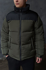 Зеленая короткая куртка пуховик на зиму стёганая VDLK 8031222 фото №4