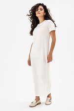 Трикотажное платье в рубчик белого цвета Garne 3041224 фото №1
