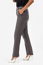 Женские классические брюки из эко-кожи графитового цвета Garne 3041229 фото №2