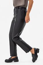 Жіночі класичні штани з еко-шкіри чорного кольору Garne 3041231 фото №2