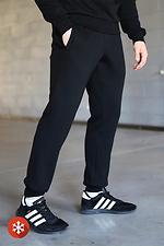 Утепленные мужские брюки KEVIN на манжетах черного цвета Garne 3041240 фото №1