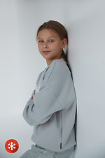 Дитячий світшот з принтом "Вишиванка" сірого кольору Garne 9001244 фото №2