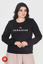 Утепленный принтованный "I'm Ukrainian" свитшот черного цвета Garne 9001256 фото №1