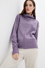 Теплый вязаный свитер оверсайз с высоким воротником  4038277 фото №1