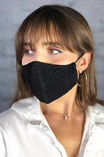 Двухслойная маска для лица GLAMUR из черного кружева Garne 3500308 фото №1
