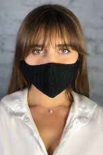 Двухслойная маска для лица GLAMUR из черного кружева Garne 3500308 фото №2