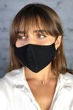 Двухслойная маска для лица GLAMUR из черного кружева Garne 3500308 фото №3
