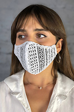 Двошарова маска для обличчя GLAMUR з білого мережива Garne 3500309 фото №1