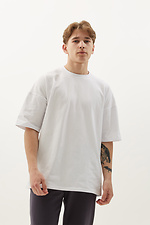Мужская хлопковая футболка оверсайз белого цвета GEN 8000317 фото №1