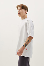 Мужская хлопковая футболка оверсайз белого цвета GEN 8000317 фото №3