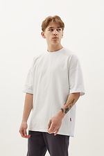 Мужская хлопковая футболка оверсайз белого цвета GEN 8000317 фото №4