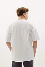 Чоловіча бавовняна футболка оверсайз білого кольору GEN 8000317 фото №5
