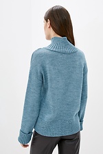 Полушерстяной вязаный свитер с высоким горлом  4038318 фото №3