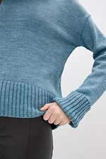 Полушерстяной вязаный свитер с высоким горлом  4038318 фото №4