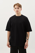 Мужская хлопковая футболка оверсайз черного цвета GEN 8000319 фото №1