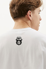 Біла бавовняна футболка оверсайз з патріотичним принтом GEN 8000331 фото №2