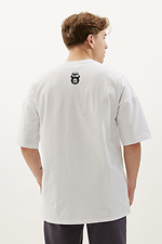 Біла бавовняна футболка оверсайз з патріотичним принтом GEN 8000331 фото №3