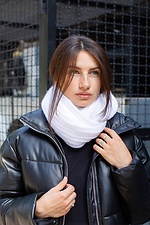 Теплый зимний шарф хомут крупной вязки белого цвета Without 8048333 фото №1