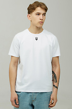 Біла бавовняна футболка з патріотичним принтом GEN 9000335 фото №1