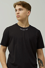 Чорна бавовняна футболка з написом GEN 9000337 фото №1