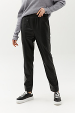 Черные кожаные брюки TEYLOR прямого кроя из качественной экокожи Garne 3040344 фото №1