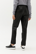 Черные кожаные брюки TEYLOR прямого кроя из качественной экокожи Garne 3040344 фото №3