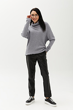 Черные кожаные брюки TEYLOR прямого кроя из качественной экокожи Garne 3040344 фото №5