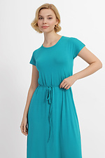 Трикотажное платье LUISA зеленого цвета под пояс с короткими рукавами Garne 3040352 фото №3