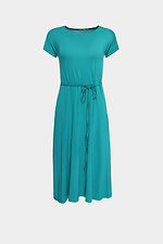 Трикотажна сукня LUISA зеленого кольору під пояс із короткими рукавами Garne 3040352 фото №5