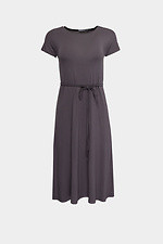 Трикотажное платье LUISA серого цвета под пояс с короткими рукавами Garne 3040354 фото №5